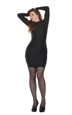 Long Sleeve Little Black Spandex Dress
