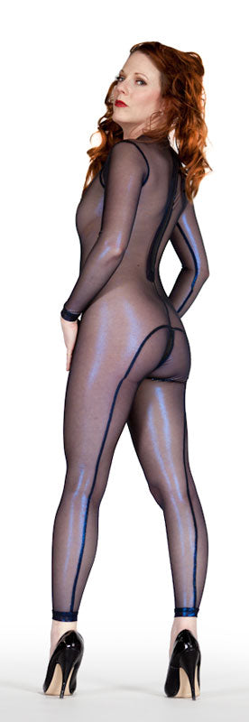 Metallic Mesh Bust Cup Catsuit (Blue, Purple, Red, Turquoise) - Pre-order