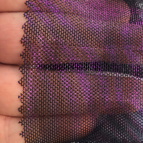 Purple on black metallic mesh