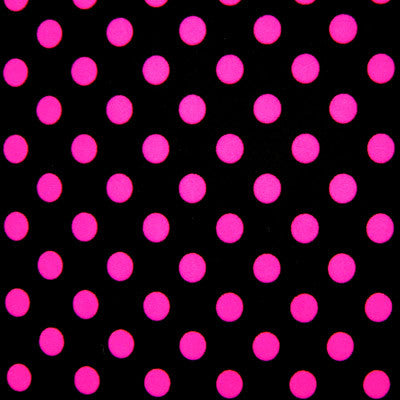 Black spandex with pink polka dots