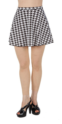 Black & White Houndstooth Spandex Skirt