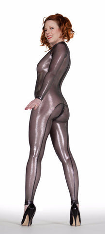 Metallic Mesh Bust Cup Catsuit (Black, Copper, Gold, Silver) - Pre-order