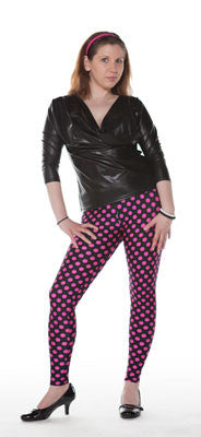 Black and pink polka dot leggings from Tasty Tiger